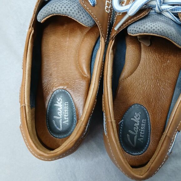 Clarks Cloudsteppers Boat Shoes Loafers Slip-on Gray Brown Lightweigt sz: 7.5W - Picture 6 of 8